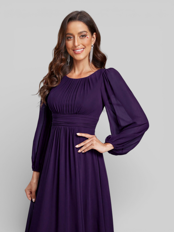 Vestido de Festa Plus Size Manga Longa Classic