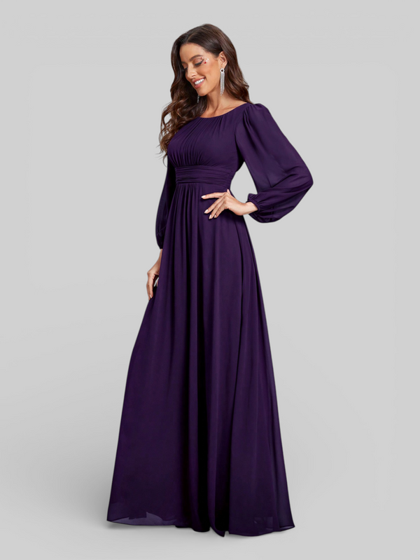 Vestido de Festa Plus Size Manga Longa Classic