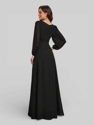 Vestido de Festa Plus Size Manga Longa Classic