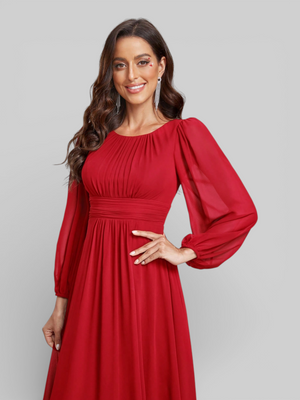 Vestido de Festa Plus Size Manga Longa Classic