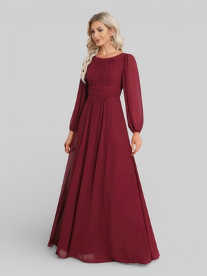 Vestido de Festa Plus Size Manga Longa Classic