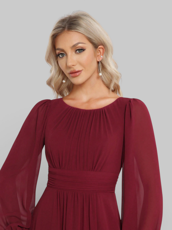 Vestido de Festa Plus Size Manga Longa Classic