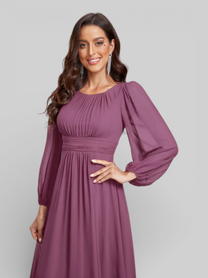 Vestido de Festa Plus Size Manga Longa Classic