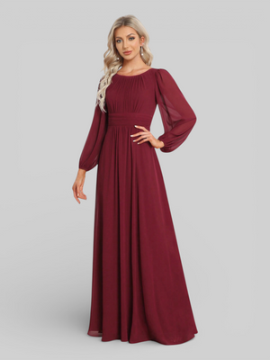 Vestido de Festa Plus Size Manga Longa Classic