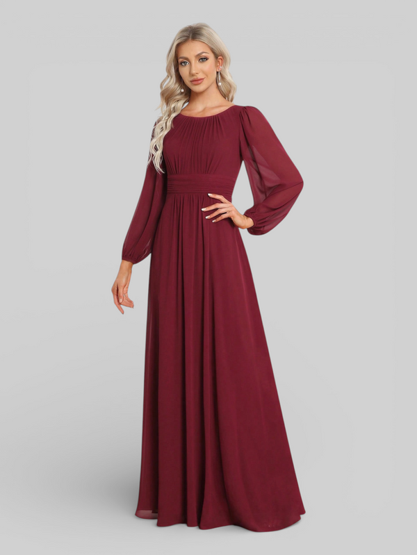 Vestido de Festa Plus Size Manga Longa Classic