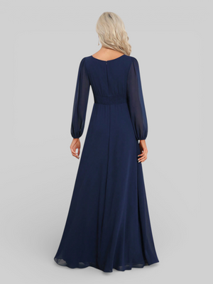Vestido de Festa Plus Size Manga Longa Classic