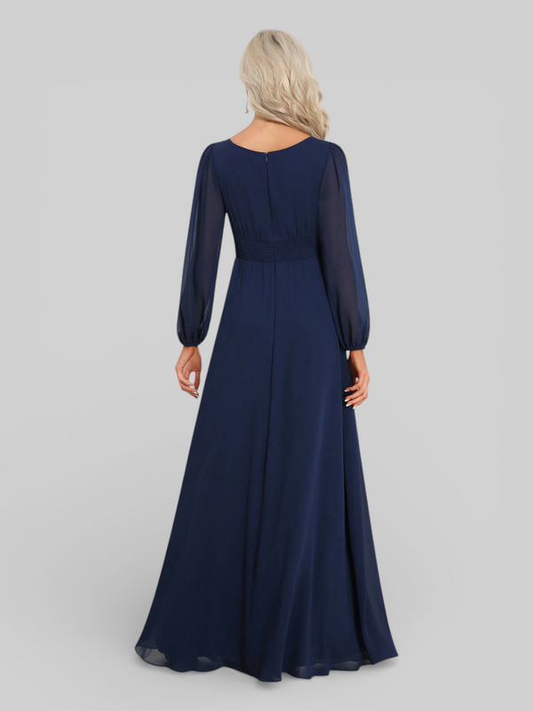 Vestido de Festa Plus Size Manga Longa Classic