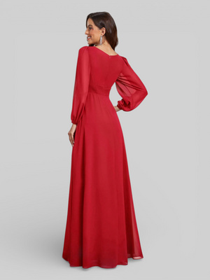 Vestido de Festa Plus Size Manga Longa Classic