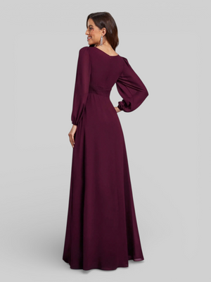 Vestido de Festa Plus Size Manga Longa Classic