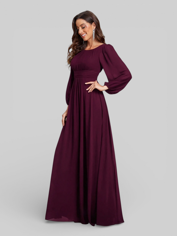 Vestido de Festa Plus Size Manga Longa Classic