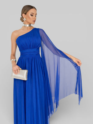 Vestido de Festa Ombro Único com Capa Coréia - Aurea Dress