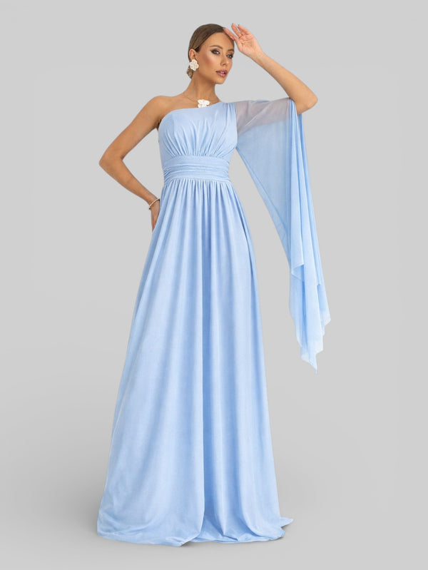 Vestido de Festa Ombro Único com Capa Coréia - Aurea Dress