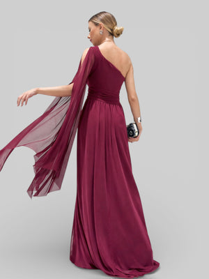 Vestido de Festa Ombro Único com Capa Coréia - Aurea Dress