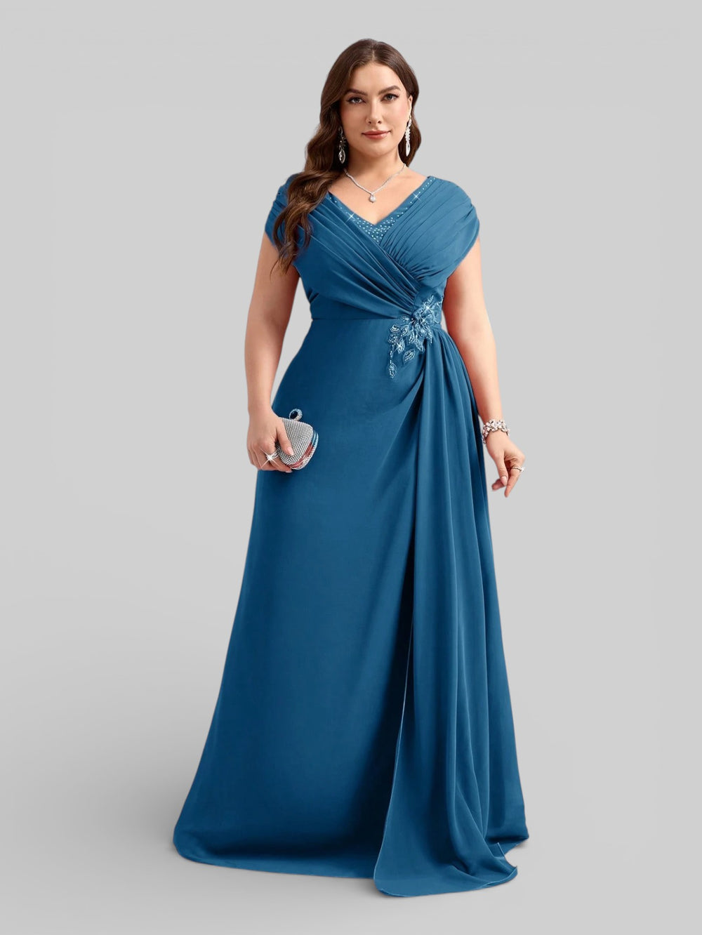 Vestido de Festa Longo Bordado com Strass Dantas - Aurea Dress