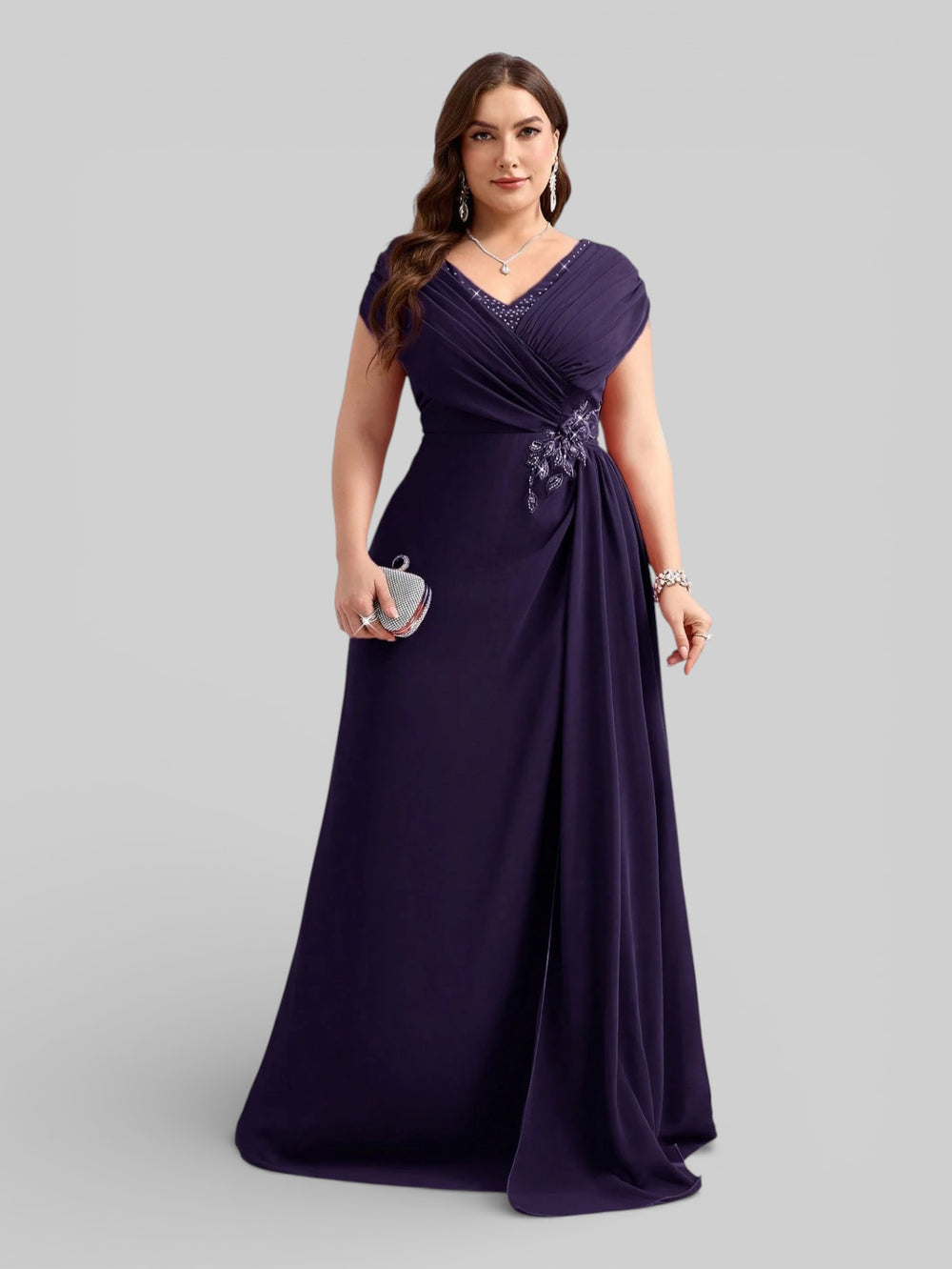 Vestido de Festa Longo Bordado com Strass Dantas - Aurea Dress