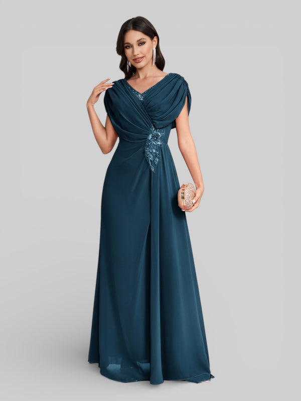 Vestido de Festa Longo Bordado com Strass Dantas - Aurea Dress