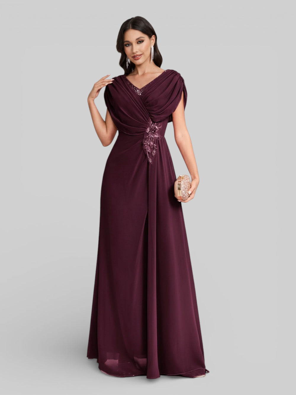 Vestido de Festa Longo Bordado com Strass Dantas