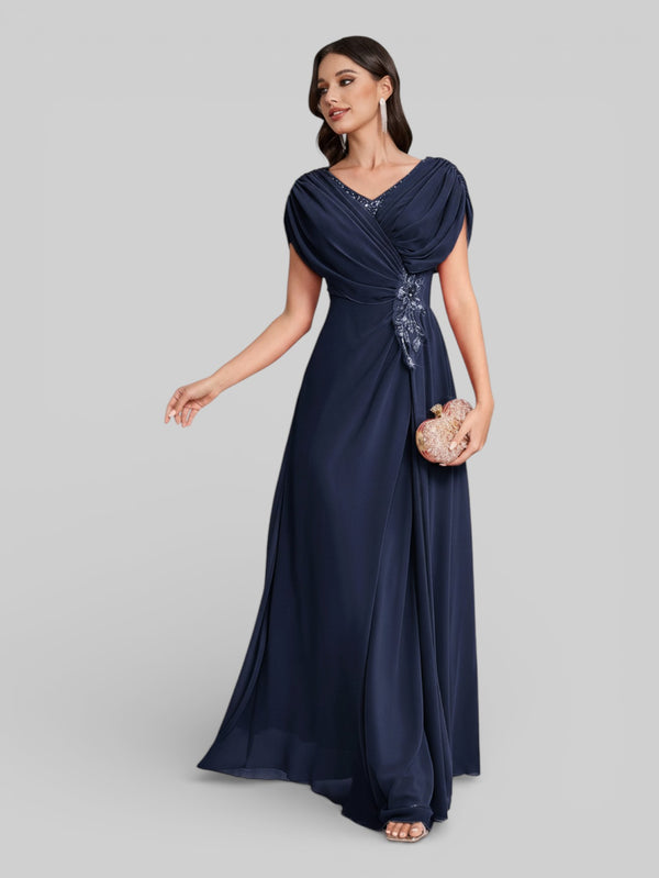 Vestido de Festa Longo Bordado com Strass Dantas - Aurea Dress