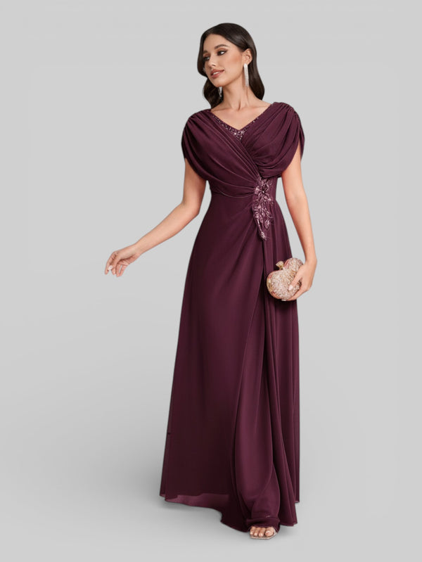 Vestido de Festa Longo Bordado com Strass Dantas - Aurea Dress