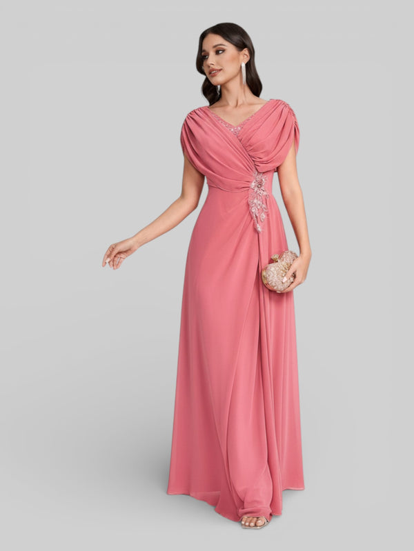 Vestido de Festa Longo Bordado com Strass Dantas - Aurea Dress