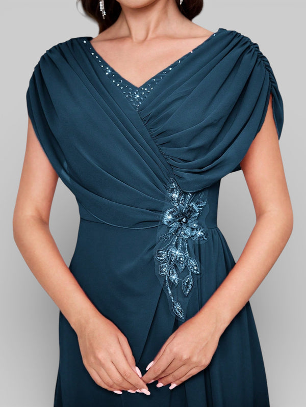 Vestido de Festa Longo Bordado com Strass Dantas - Aurea Dress