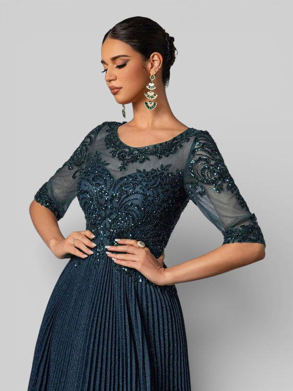 Vestido de Festa Super Luxo Apliques Deslumbre - Aurea Dress