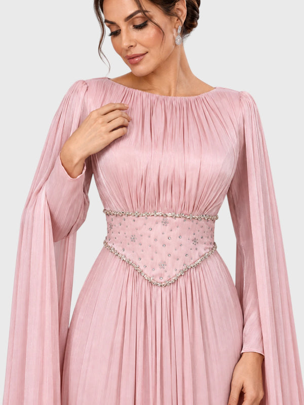 Vestido de Festa Manga Longa com Apliques Monalisa