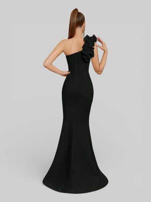 Vestido de Festa Alça Única Floral com Fenda Gabriella - Aurea Dress