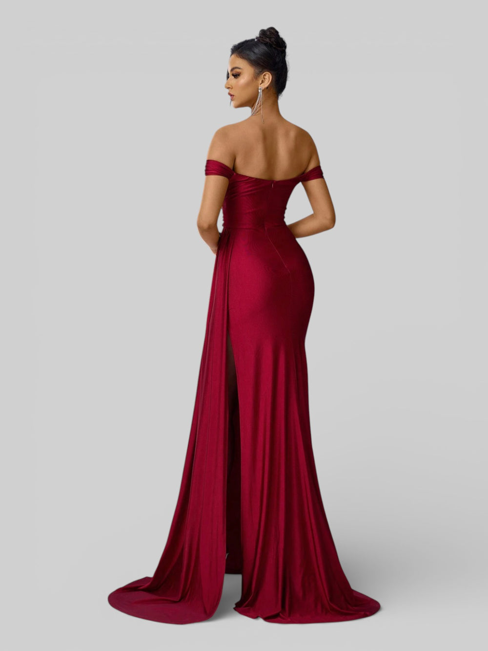 Vestido de Festa Ombro a Ombro com Fenda Versa - Aurea Dress