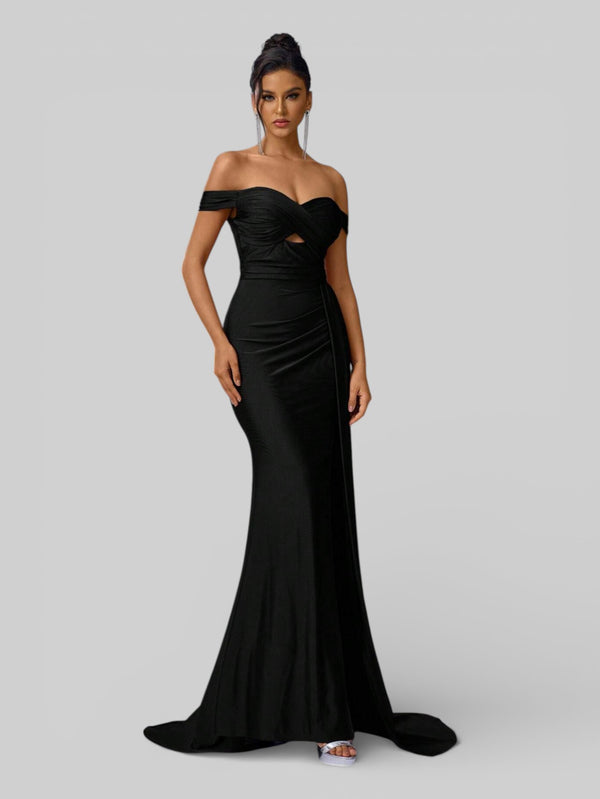 Vestido de Festa Ombro a Ombro com Fenda Versa - Aurea Dress