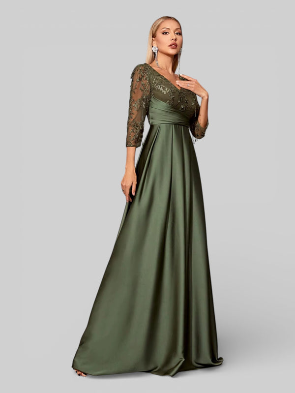 Vestido de Festa Bordado Manga Longa Ilhéus - Aurea Dress