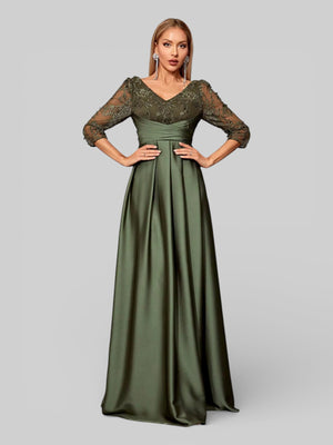 Vestido de Festa Bordado Manga Longa Ilhéus - Aurea Dress