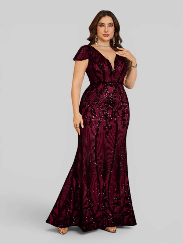 Vestido de Festa Sereia Plus Size Super Luxo Paetê Lauriete