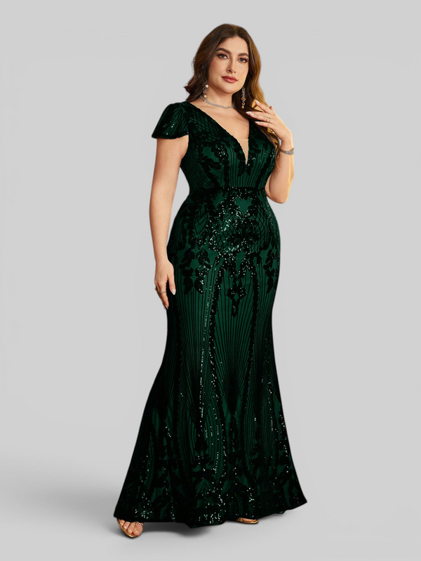 Vestido de Festa Sereia Plus Size Super Luxo Paetê Lauriete