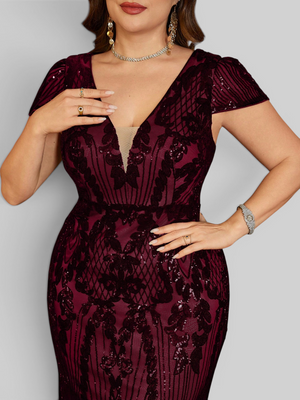 Vestido de Festa Sereia Plus Size Super Luxo Paetê Lauriete