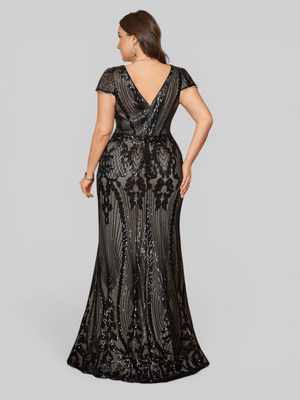 Vestido de Festa Sereia Plus Size Super Luxo Paetê Lauriete