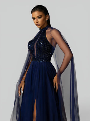 Vestido de Festa Longo Super Luxo Paetê Capa Lorelay