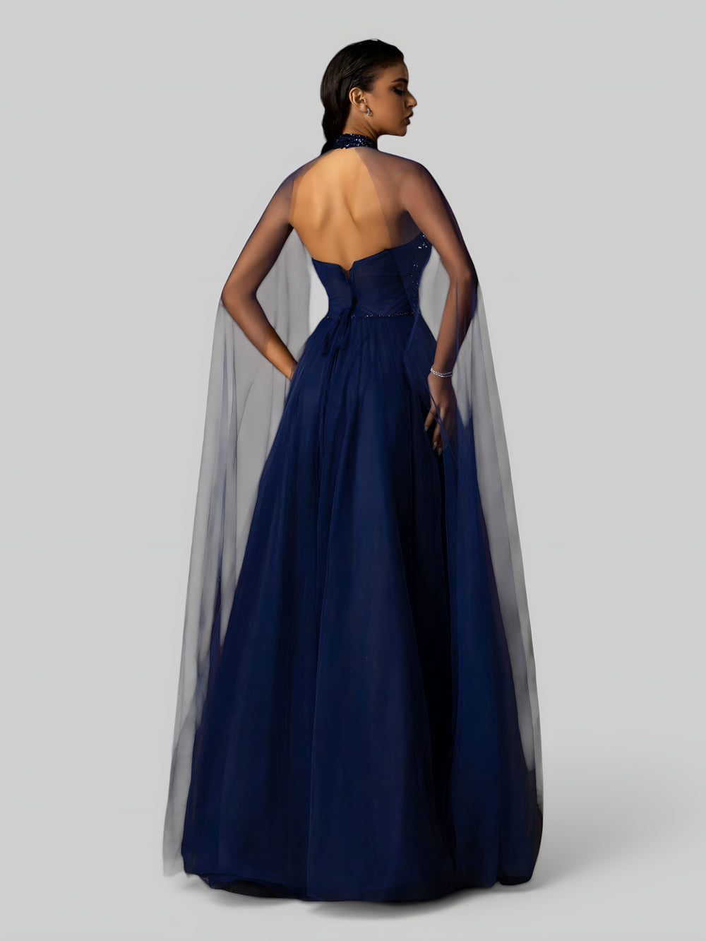 Vestido de Festa Longo Super Luxo Paetê Capa Lorelay