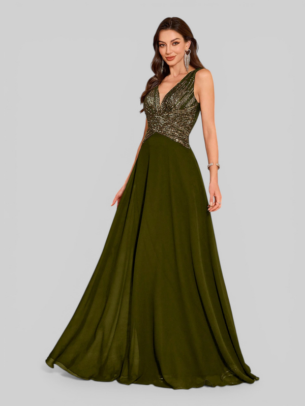 Vestido de Festa Longo Paetê Lovis