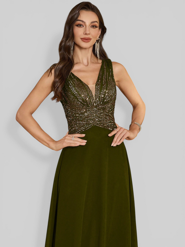 Vestido de Festa Longo Paetê Lovis