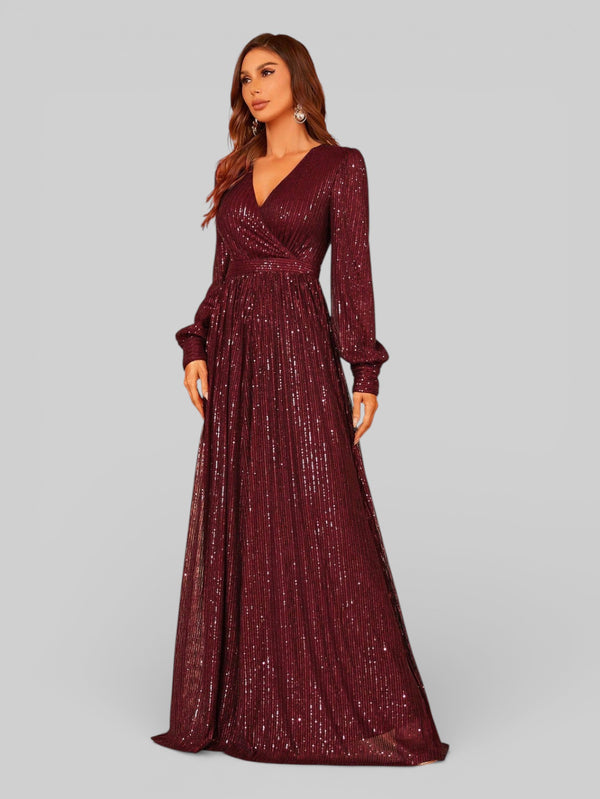 Vestido de Festa Manga Longa Lantejoulas Lunática - Aurea Dress