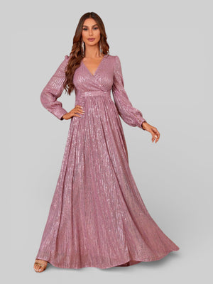 Vestido de Festa Manga Longa Lantejoulas Lunática - Aurea Dress