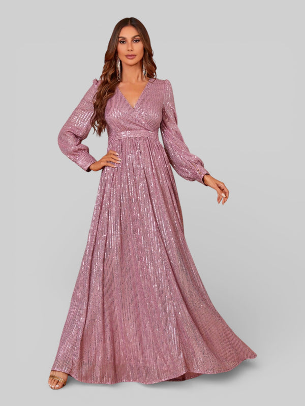 Vestido de Festa Manga Longa Lantejoulas Lunática - Aurea Dress