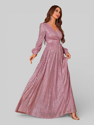 Vestido de Festa Manga Longa Lantejoulas Lunática - Aurea Dress