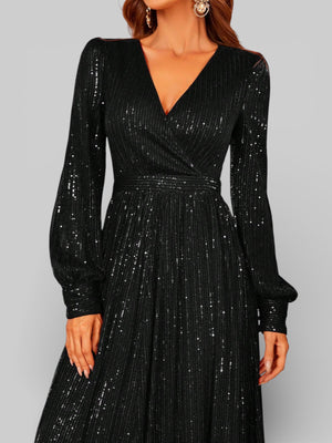 Vestido de Festa Manga Longa Lantejoulas Lunática - Aurea Dress