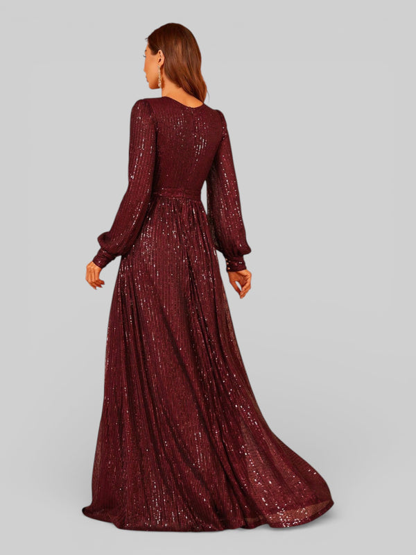 Vestido de Festa Manga Longa Lantejoulas Lunática - Aurea Dress