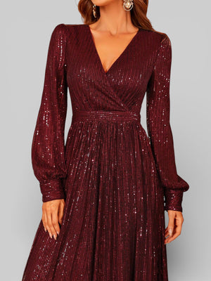 Vestido de Festa Manga Longa Lantejoulas Lunática - Aurea Dress