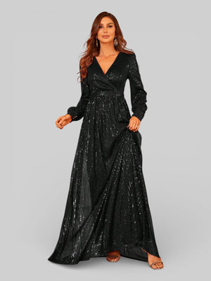 Vestido de Festa Manga Longa Lantejoulas Lunática - Aurea Dress