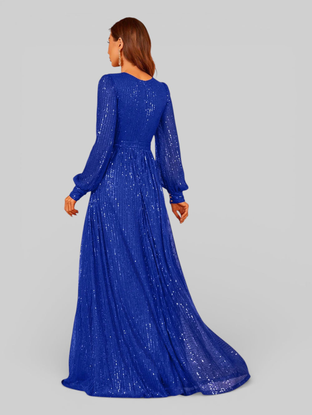 Vestido de Festa Manga Longa Lantejoulas Lunática