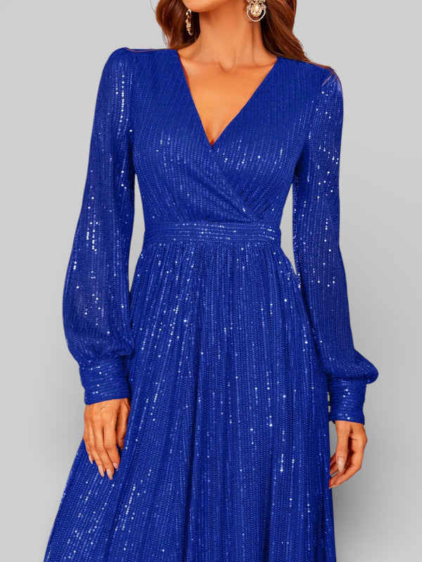 Vestido de Festa Manga Longa Lantejoulas Lunática - Aurea Dress